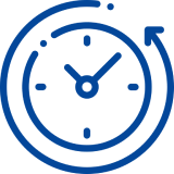 Clock with circular arrow icon.