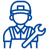 Icon of mechanic holding a wrench.